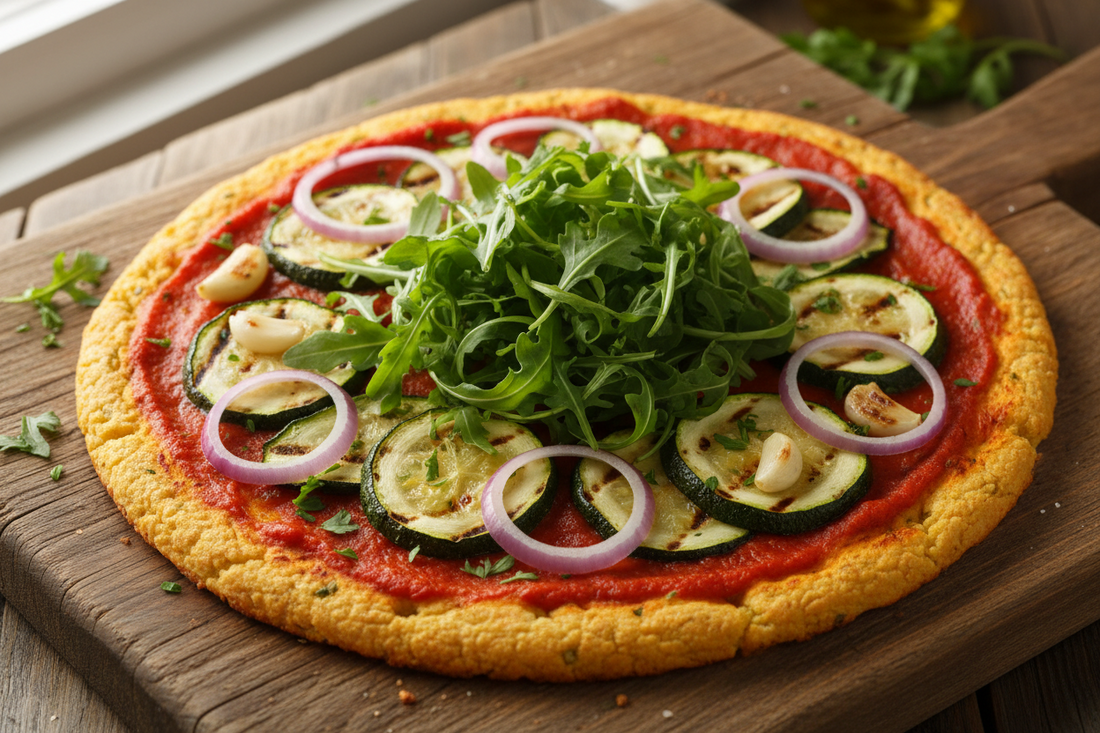 Bloemkoolpizza met gegrilde courgette [vega]