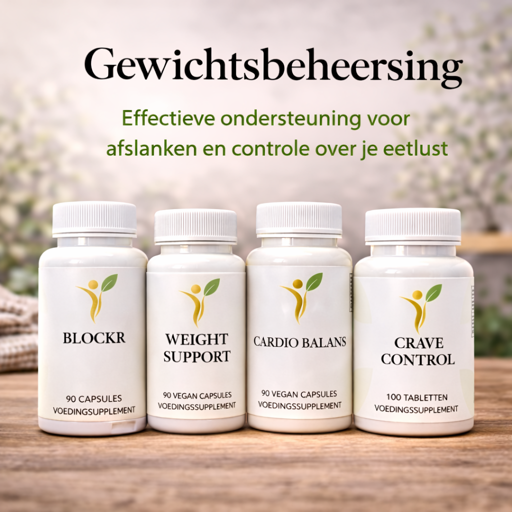 Gewichtsbeheersing supplementen met Blockr, Weight Support, Detox Support en Crave Control voor ondersteuning bij afvallen en eetlustcontrole