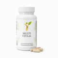 Multi Vitaal voedingssupplement met 60 vegan capsules op witte achtergrond